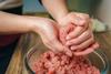 Close-up,Of,A,Woman's,Hands,Preparing,Ground,Beef,To,Make