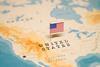The,Flag,Of,United,States,On,The,World,Map.