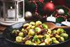 Fried,Or,Roasted,Brussels,Sprouts,With,Bacon.,Chrstmas,Festive,Healthy