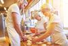 Bakers,Bake,Small,Rolls,Together,In,Bakery,As,A,Family