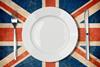Plate,,Fork,And,Knife,On,Grunge,Uk,Flag