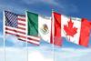 Flags,Of,Usa,And,Canada,And,Mexico,Against,Cloudy,Sky.