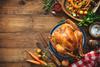 Christmas,Or,Thanksgiving,Turkey,On,Rustic,Wooden,Table
