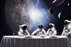 Four,Astronauts,Having,Dinner,In,Space