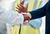Handshake,,Success,Deal,Or,Partnership,For,Construction,Worker,,Building,Engineer