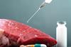 Injection,Of,Antibiotic,Into,Raw,Meat.,Chemical,Experiments,In,Food