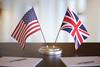 Usa,And,British,Flags,On,Table.,Negotiation,Between,United,Kingdom