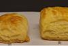 Underdeveloped layers in two golden pastries