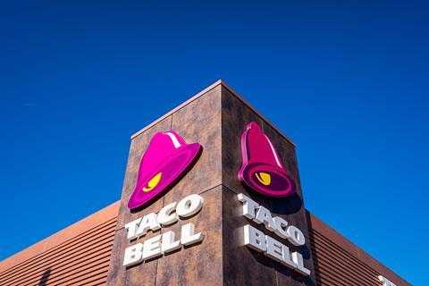 An exterior image of a Taco Bell restautant