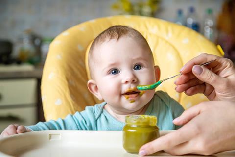 Little,Baby,Is,Eating,Broccoli,Vegetable,Puree.,Selective,Focus.,People.