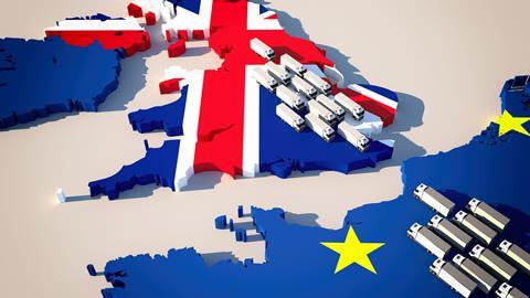 Europe,Map,With,Waiting,Trucks,-,Brexit,/,Border,Control/