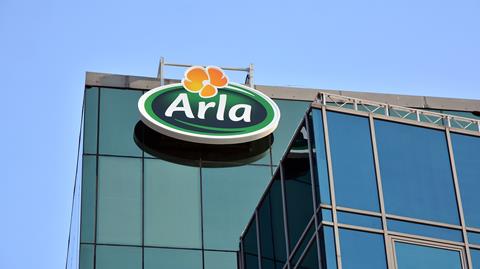 Warsaw,,Poland.,1,February,2021.,Sign,Arla.,Company,Signboard,Arla