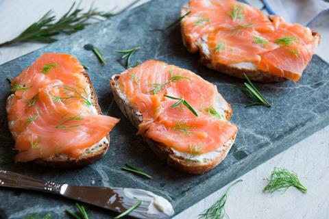 Image of smoked salmon and cream cheese on toast