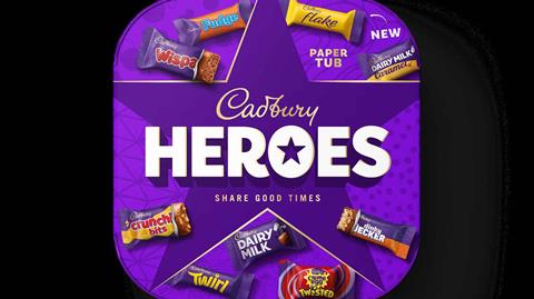 Cadbury Heroes paper tubs