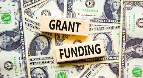 Grant,Funding,Symbol.,Concept,Words,Grant,Funding,On,Wooden,Blocks.