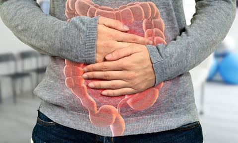 Hands,Touching,On,Stomach,With,Intestine,Virtual,Icon,,Probiotics,Food