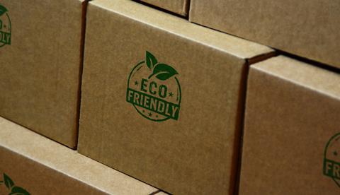 Eco,Friendly,Stamp,Printed,On,Cardboard,Box.,Sustainable,Economy,,Green,