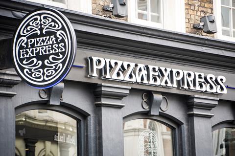 London-,March,,2019:,Pizza,Express,Store,Exterior,Signage.,A,Large