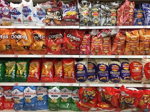 Solihull,,Birmingham,,Uk,-,March,2020:,Shelves,Of,Crisps,And