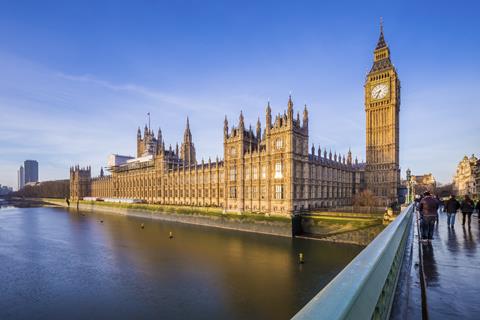 Houses,Of,Parliament,And,Big,Ben,With,River,Thames,On