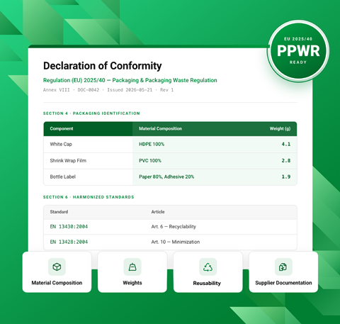 Image of Specright's automated PPWR compliance reporting tool