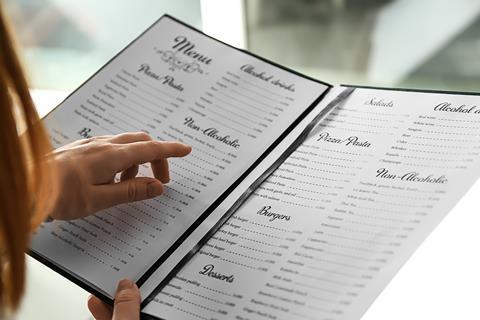 Woman,Reading,Menu,In,Cafe,,Closeup