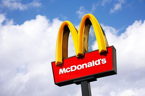 London,-,June,22:,Mcdonalds,Logo,On,Blue,Sky,Background