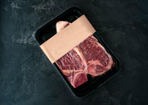 Raw,Beef,Steak,T-bone,In,Vacuum,Packed,,Mockup,For,Design